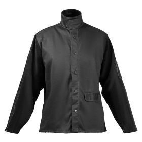 VEVOR Flame Resistant Welding Jacket, Heavy Duty Split Cowhide Leather Sleeves + 9 oz. FR Pure Cotton Body