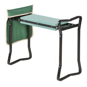 Outsunny Garden Kneeling Bench with 1 Large Side Tool Pouch & Easy Folding Design, Garden Kneeler Seat for Transport & Storage