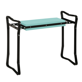 Outsunny Green Garden Kneeler and Seat Bench - Padded, Foldable Stool with Gardening Knee Pads for Comfortable Planting