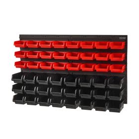VEVOR Wall Mounted Storage Bins, 48-Bin Parts Rack Organizer Garage Plastic Shop Tool with Wall Panels, Tool Organizer for Nuts, Bolts, Screws, N